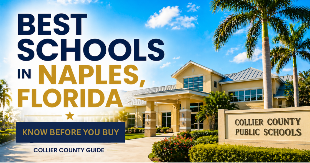 Best schools in Naples Florida 2026 Collier County guide showing a Naples school campus with palm trees