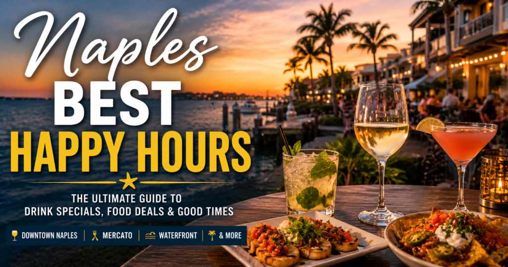 Naples best happy hours with drink and menu specials